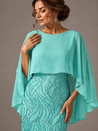 Light Blue Sequin 2 Pieces Mother of the Bride Dress
