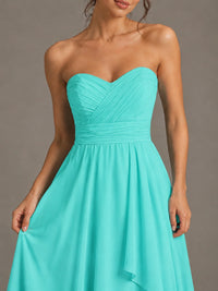 Strapless Ruffle A-Line Maxi Dress