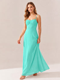 JOVELLEE Yellow Sweetheart Ruched Bust Chiffon Maxi Dress