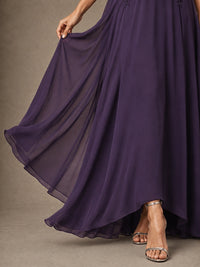V-Neck Chiffon Lace Mother of the Bride Dress with Flutter Sleeves