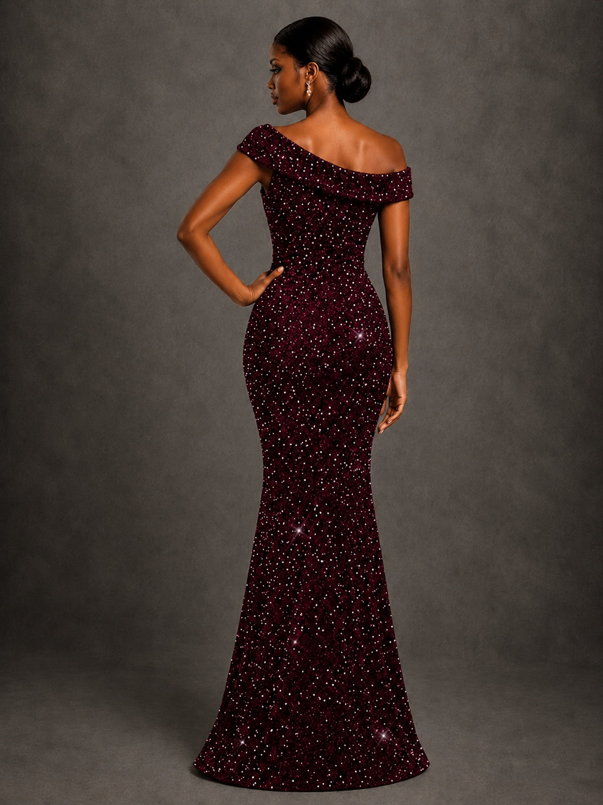 Sequin Off Shoulder Mermaid Prom Dress