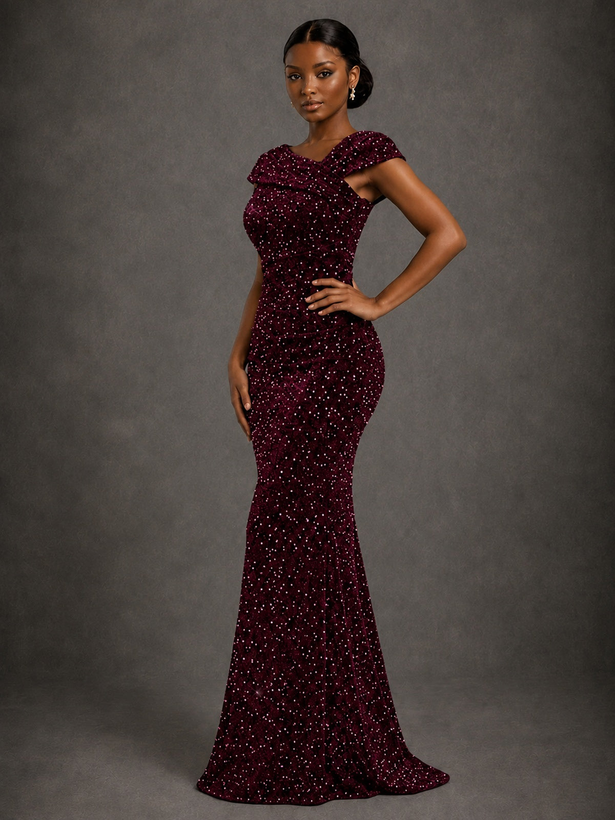 Sequin Off Shoulder Mermaid Prom Dress