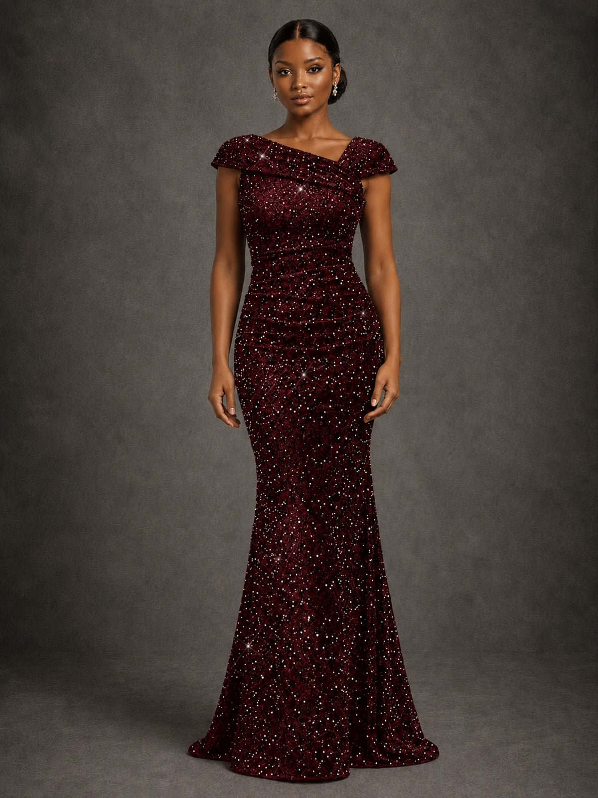 Sequin Off Shoulder Mermaid Prom Dress