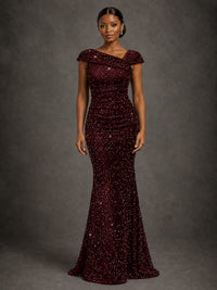 Sequin Off Shoulder Mermaid Prom Dress
