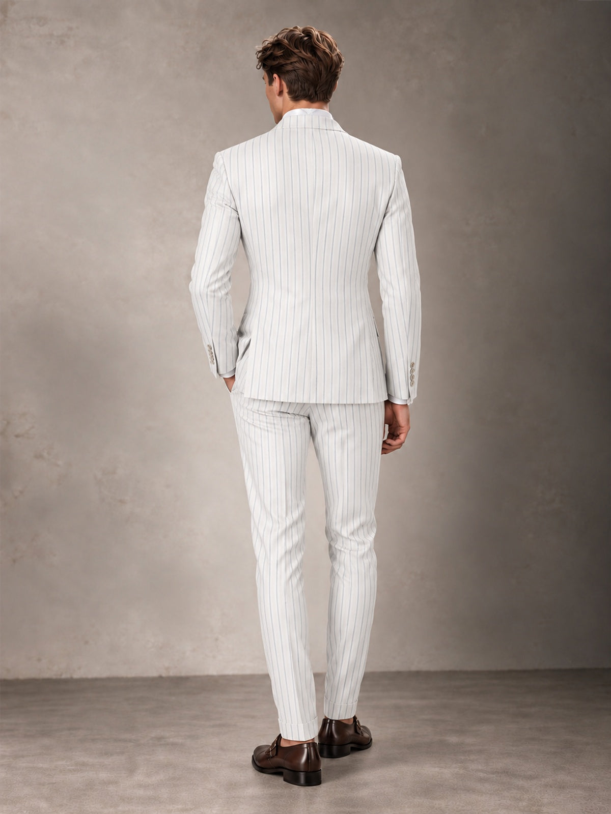 Double Breasted Pinstripe Men's Suit 2 Piece (Jacket & Pants) for Wedding & Formal Prom
