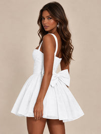 Sweetheart Glitter Tulle Puffy Mini Dress with Bow