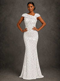 Sequin Off Shoulder Mermaid Prom Dress