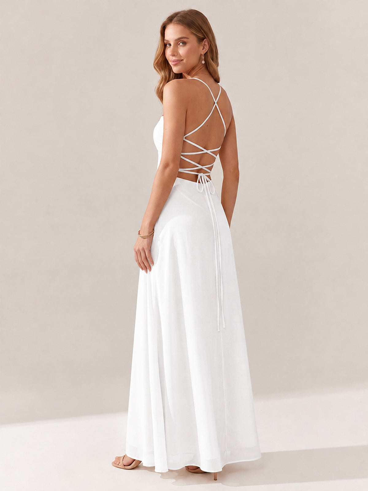 JOVELLEE Yellow Sweetheart Ruched Bust Chiffon Maxi Dress
