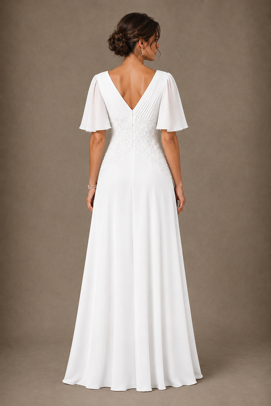 A-Line Chiffon Mother of the Bride Dress with Applique