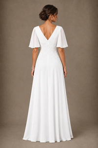 A-Line Chiffon Mother of the Bride Dress with Applique