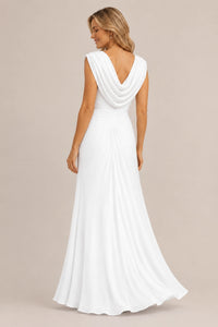 Cowl Neck Ruched Chiffon Mother of the Bride Dress