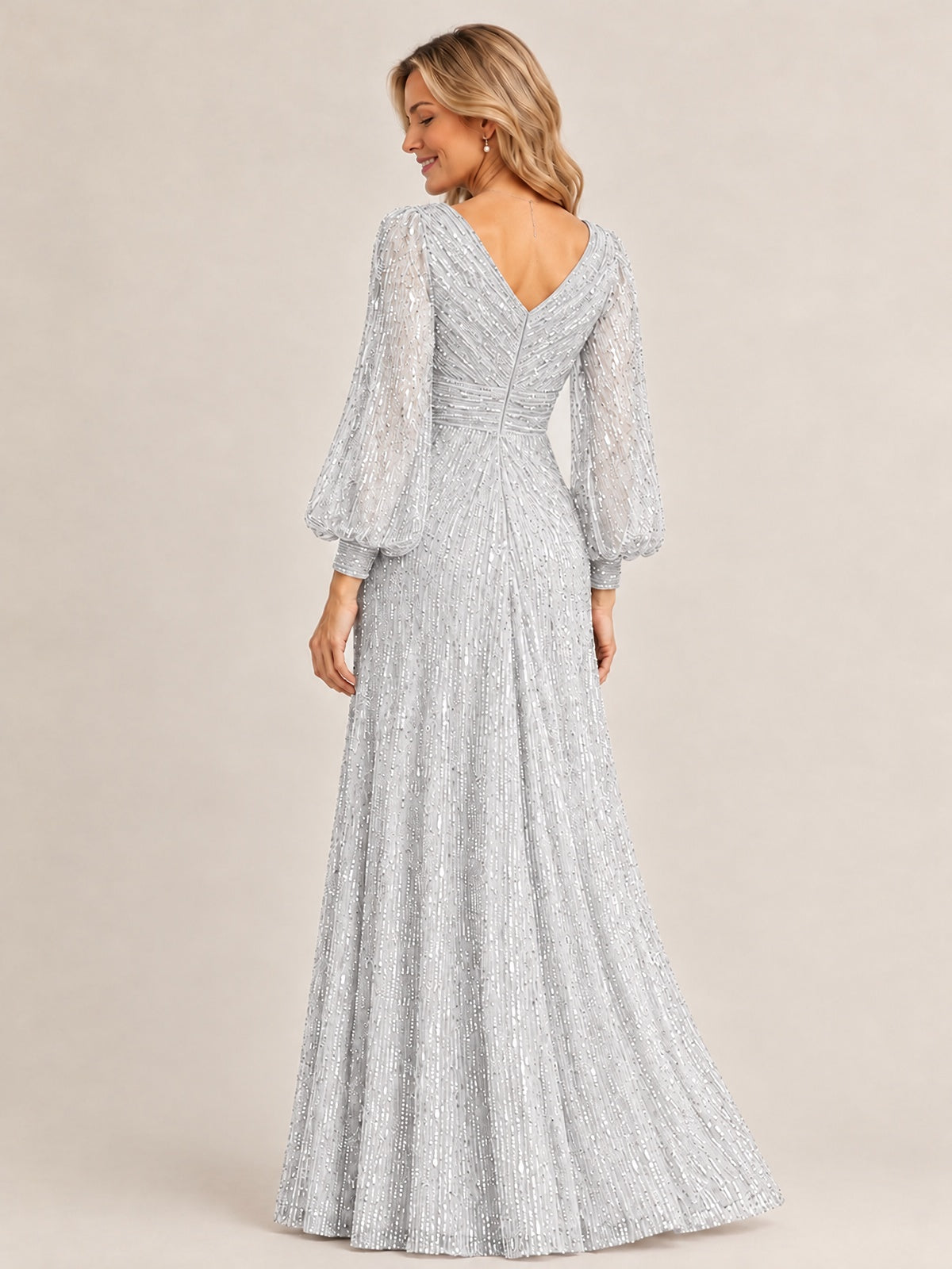 Sparkle Sequin Mother of The Bride Dresses with Long Sleeves