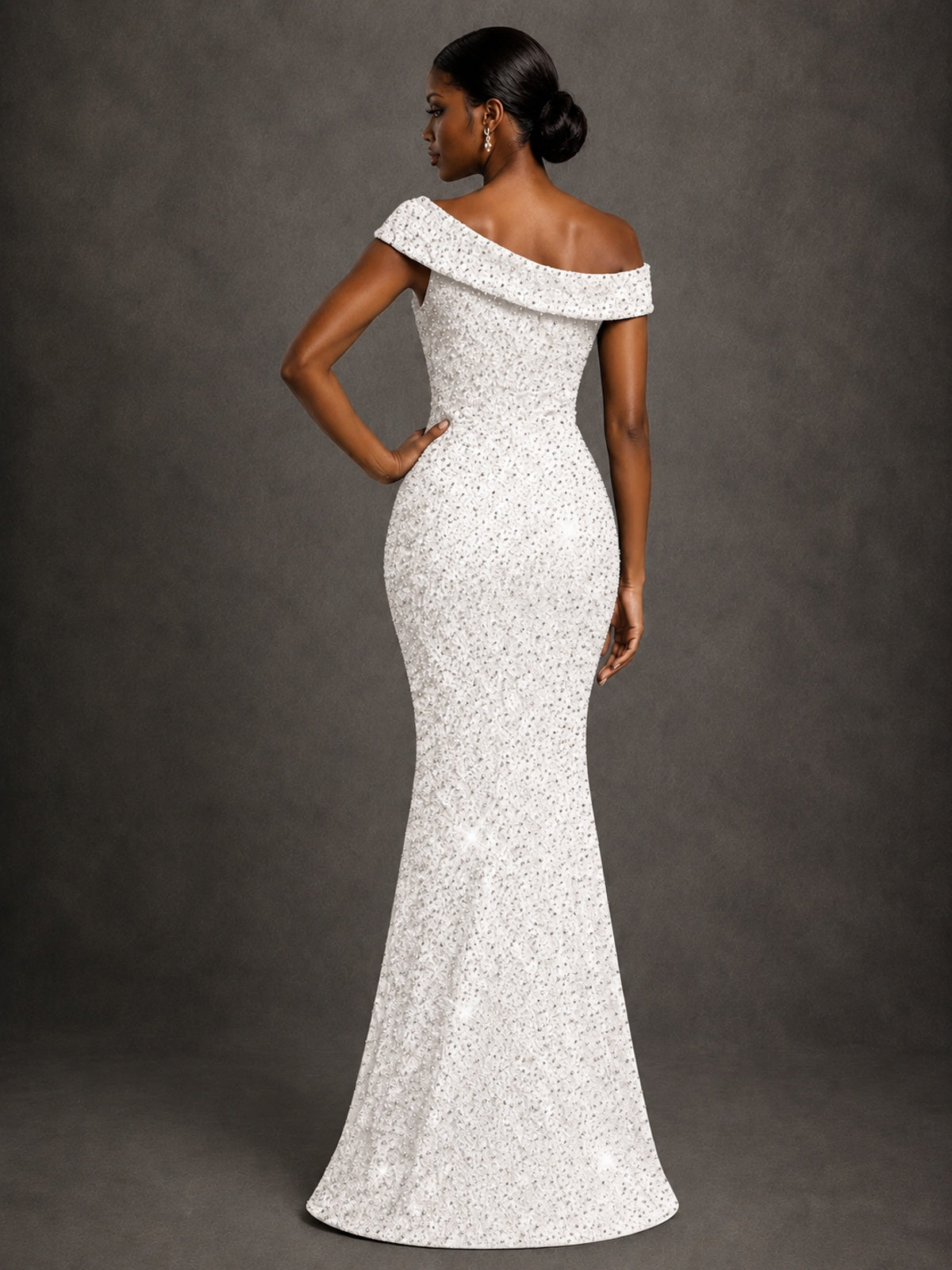 Sequin Off Shoulder Mermaid Prom Dress