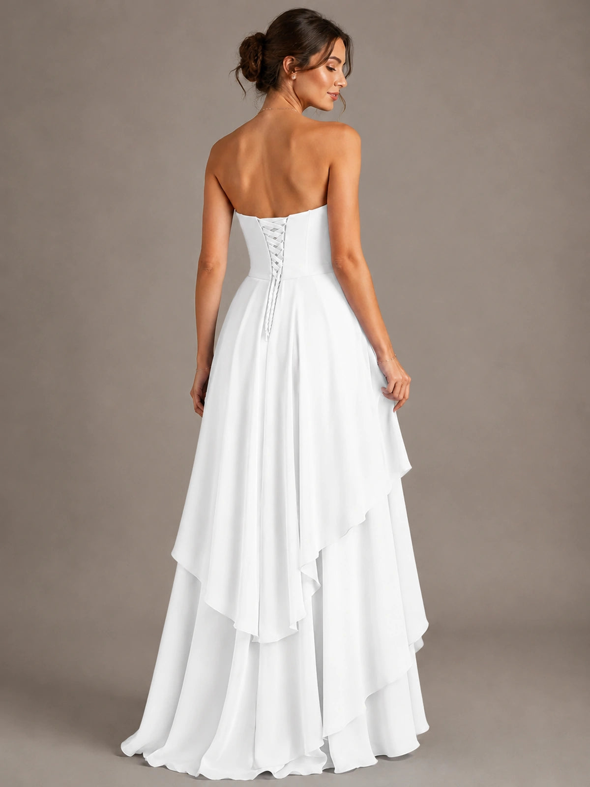 Strapless Ruffle A-Line Maxi Dress