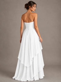 Strapless Ruffle A-Line Maxi Dress
