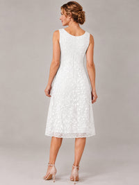 Tea Length Sequin Lace Mother of The Bride Dress with Chiffon Jacket