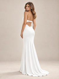 Light Blue Strapless Sweetheart Mermaid Prom Dress with Pleated Bodice