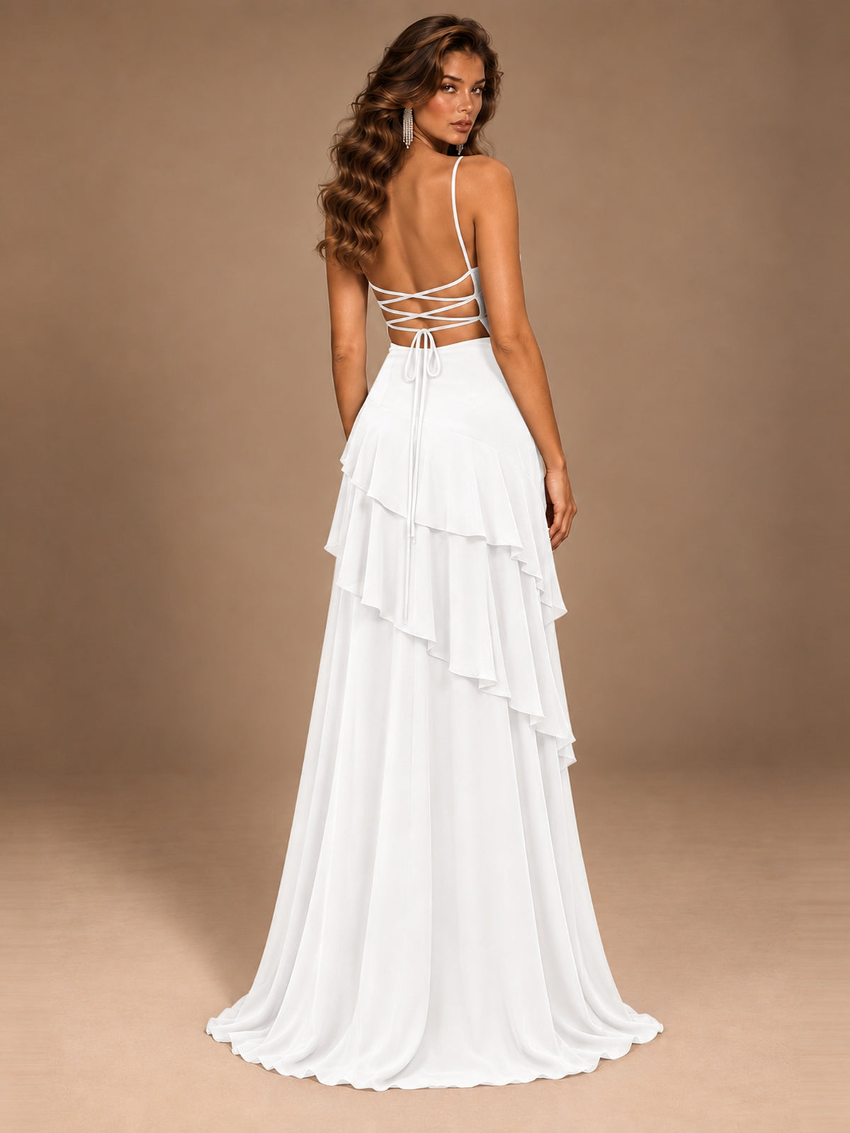 Sweetheart A-Line Ruffle Prom Dress with Spaghetti Straps
