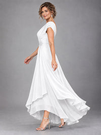 Cap Sleeve Chiffon A-Line Mother of the Bride Dress