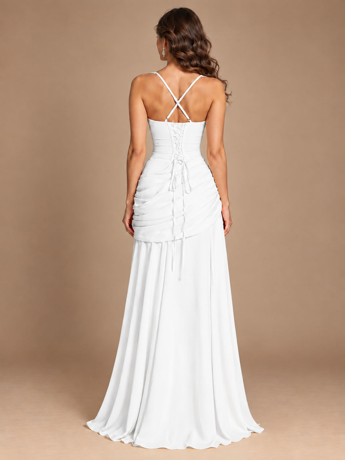 Butter Yellow Square Neck Ruched A-Line Prom Dress