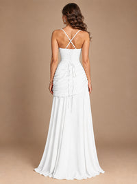 Butter Yellow Square Neck Ruched A-Line Prom Dress