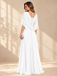 Ruched V Neck Mother of The Bride Dresses with Shawls Appliques and Cap Sleeves