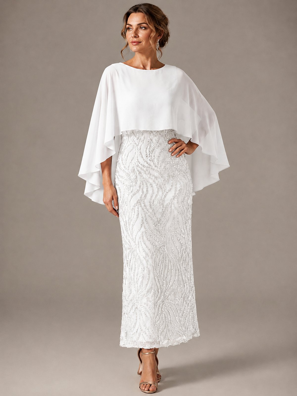 Light Blue Sequin 2 Pieces Mother of the Bride Dress