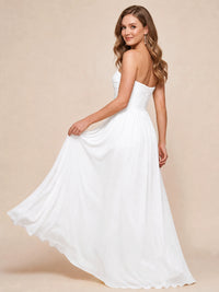Strapless Pleated Chiffon A-Line Bridesmaid Dress