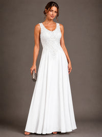A-line 2 Pieces Chiffon Appliques Mother of The Bride Dresses with Jackets