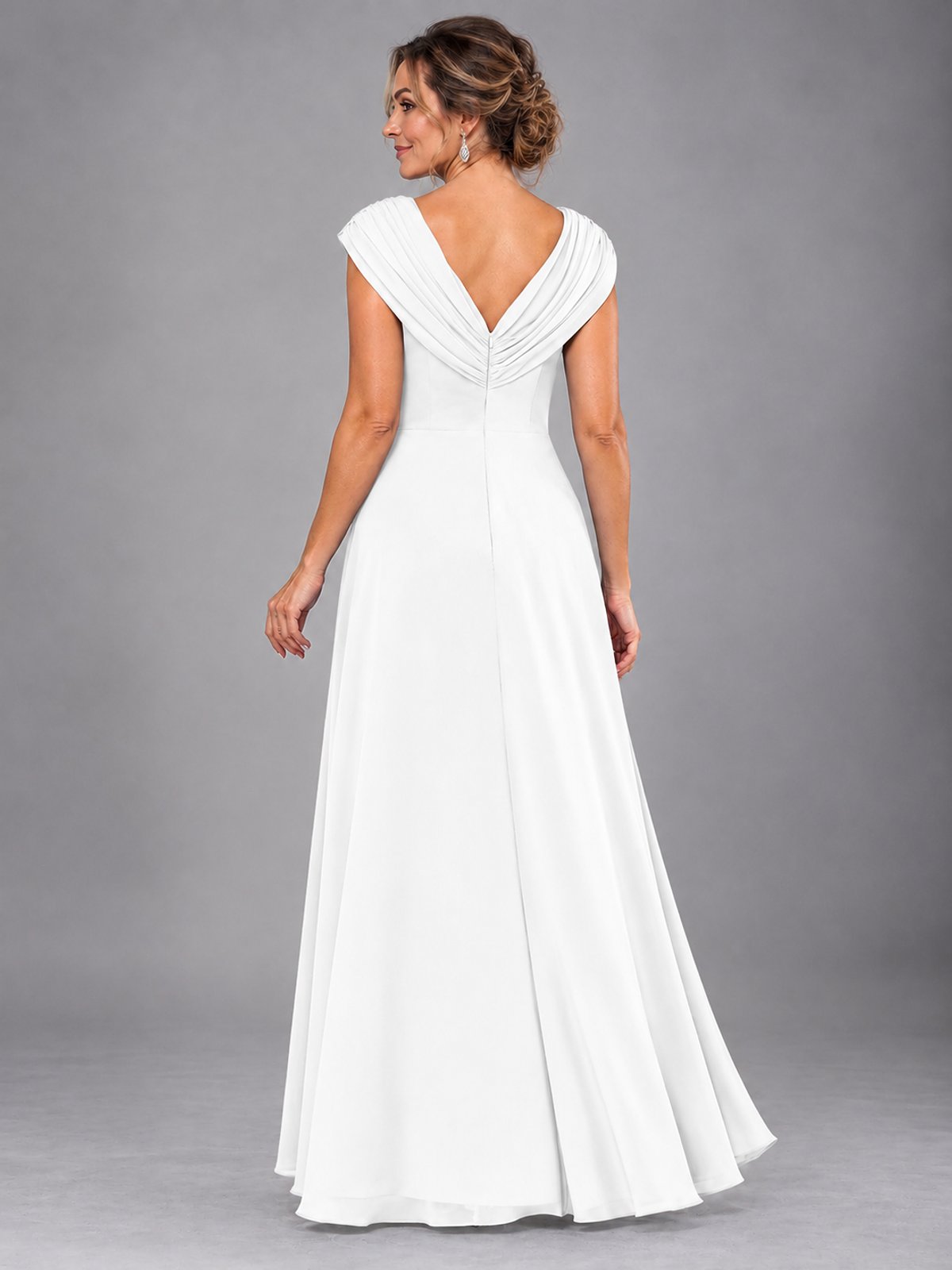 Cap Sleeve Chiffon A-Line Mother of the Bride Dress
