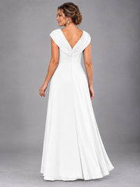 Cap Sleeve Chiffon A-Line Mother of the Bride Dress