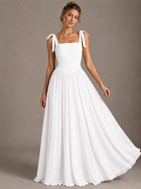 Square Neck A-Line Maxi Dress