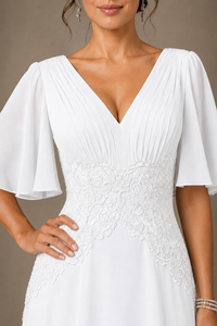 A-Line Chiffon Mother of the Bride Dress with Applique
