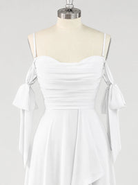 A-Line Ruffles Chiffon Bridesmaid Dress with Slit