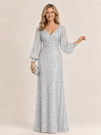 Sparkle Sequin Mother of The Bride Dresses with Long Sleeves