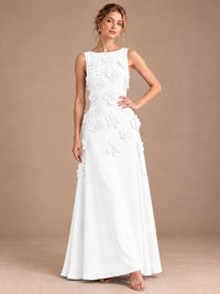3D Floral Applique Sleeveless Formal Maxi Dress