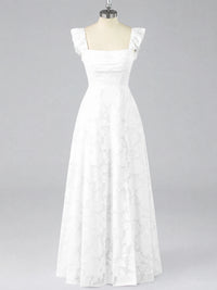Jacquard Square Neck A-Line Maxi Dress