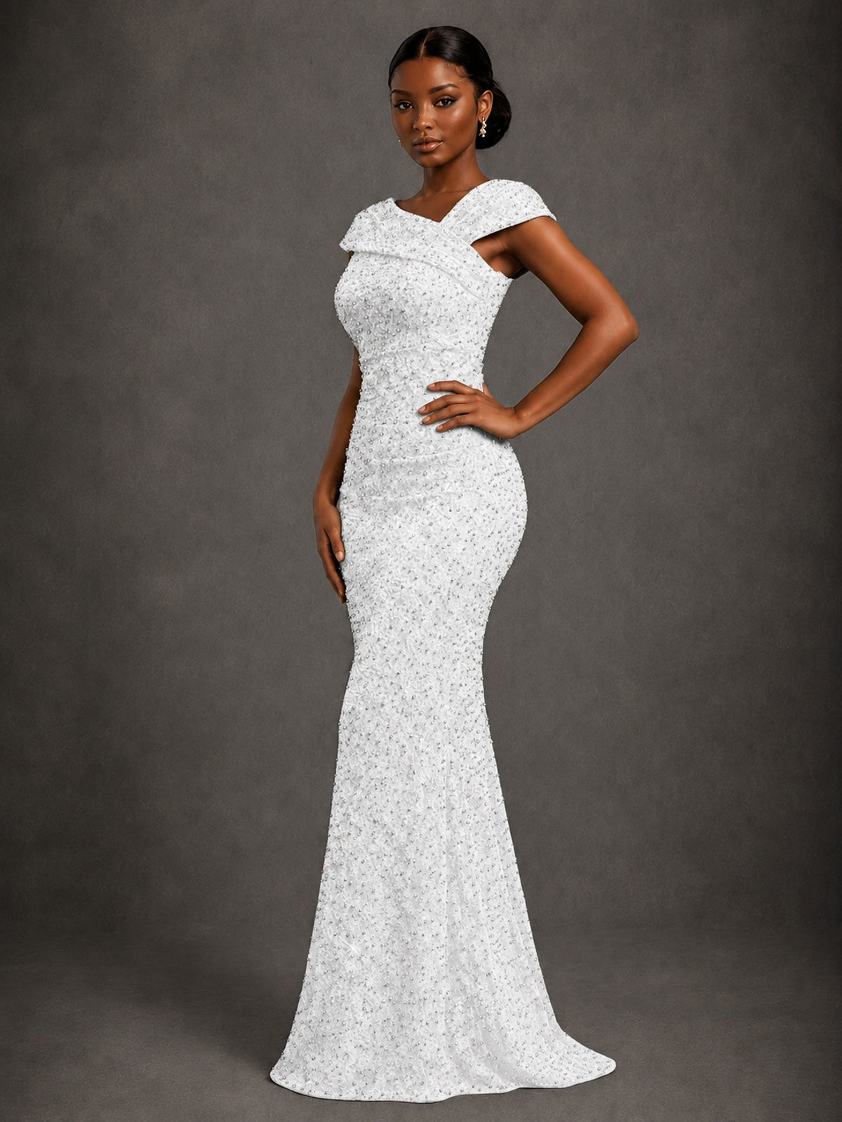 Sequin Off Shoulder Mermaid Prom Dress