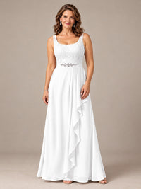 Blush Pink A-Line Mother of the Bride Dress with Lace Jacket and Ruffles