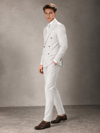 Double Breasted Pinstripe Men's Suit 2 Piece (Jacket & Pants) for Wedding & Formal Prom