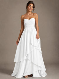 Strapless Ruffle A-Line Maxi Dress
