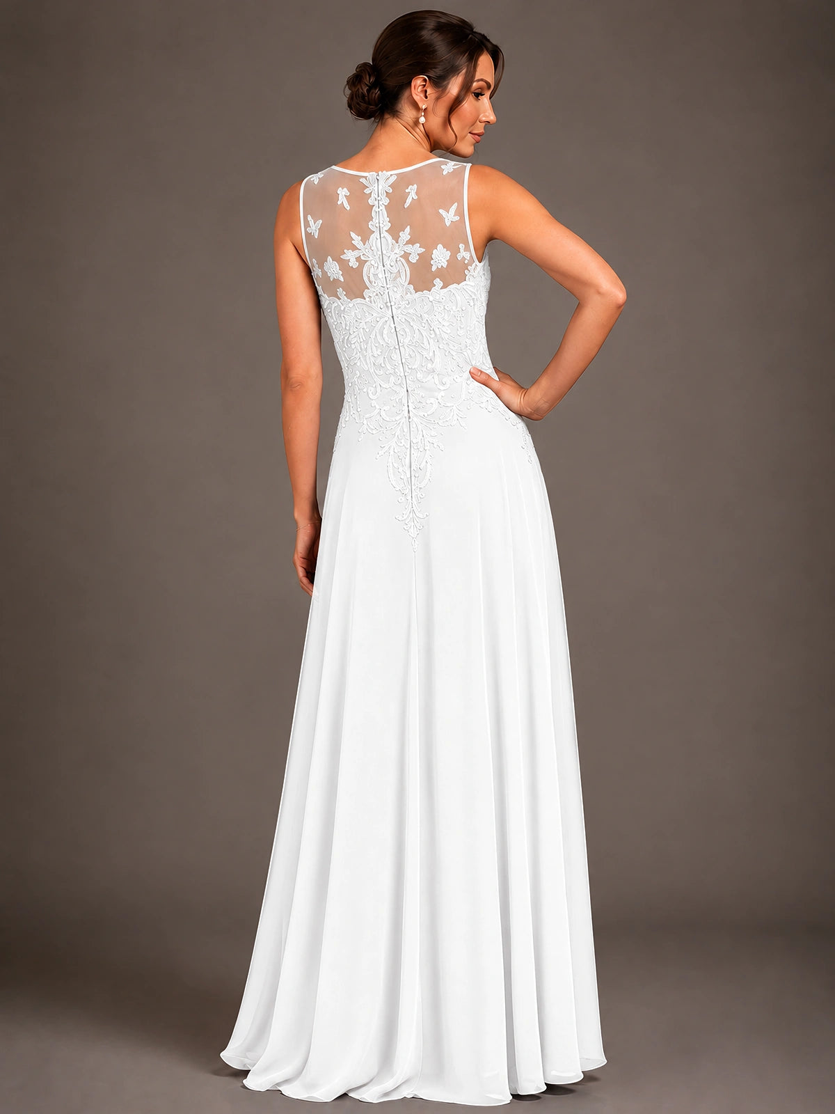 A-line 2 Pieces Chiffon Appliques Mother of The Bride Dresses with Jackets