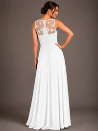 A-line 2 Pieces Chiffon Appliques Mother of The Bride Dresses with Jackets