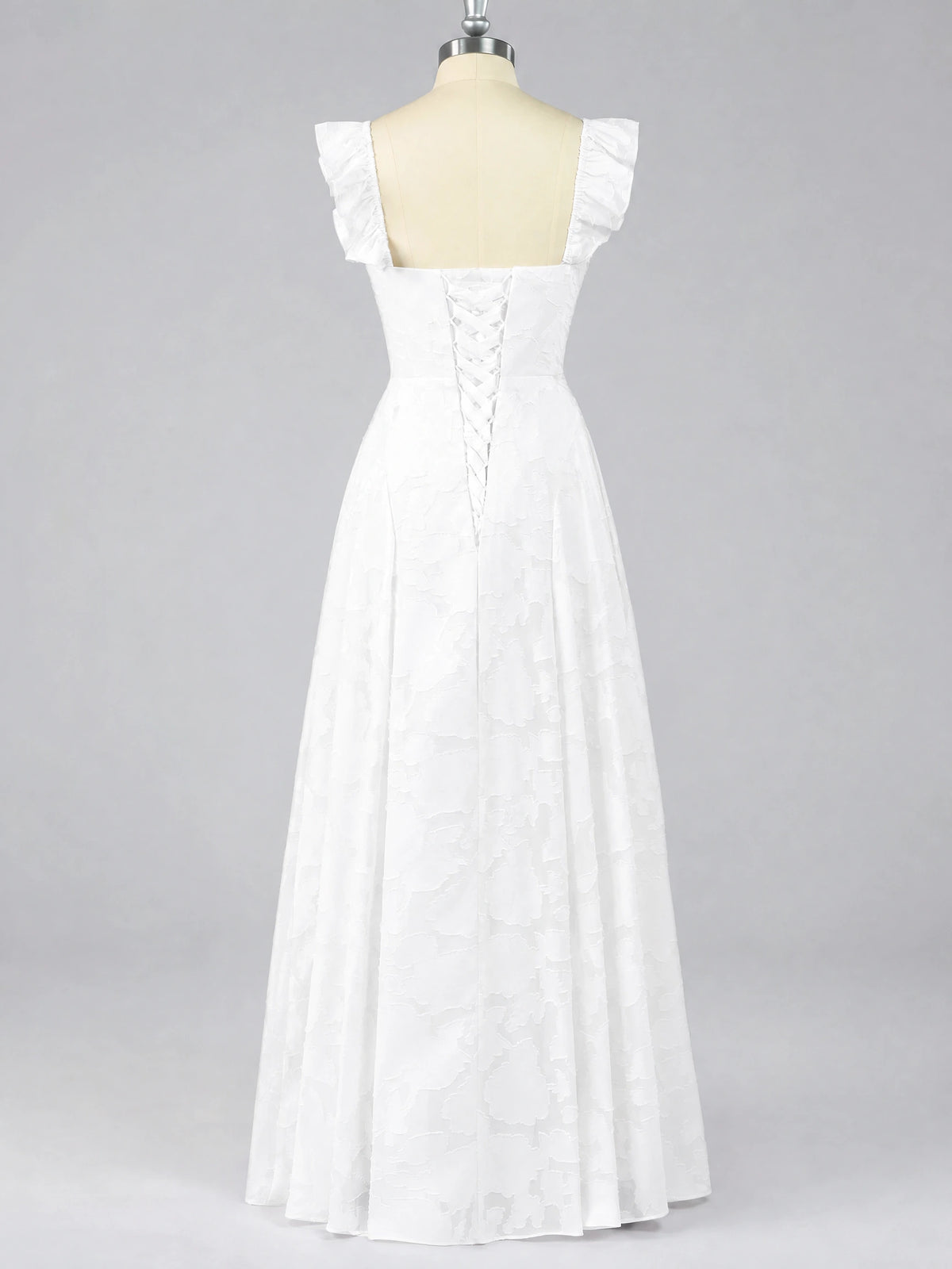 Jacquard Square Neck A-Line Maxi Dress