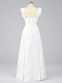 Jacquard Square Neck A-Line Maxi Dress