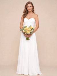 Strapless Pleated Chiffon A-Line Bridesmaid Dress