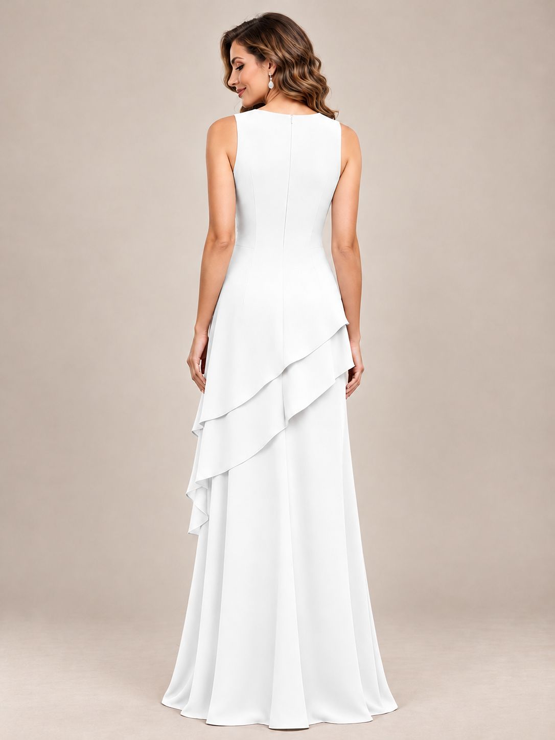 Dusty Blue Two-Piece Chiffon Mother of the Bride Dress with Jacket