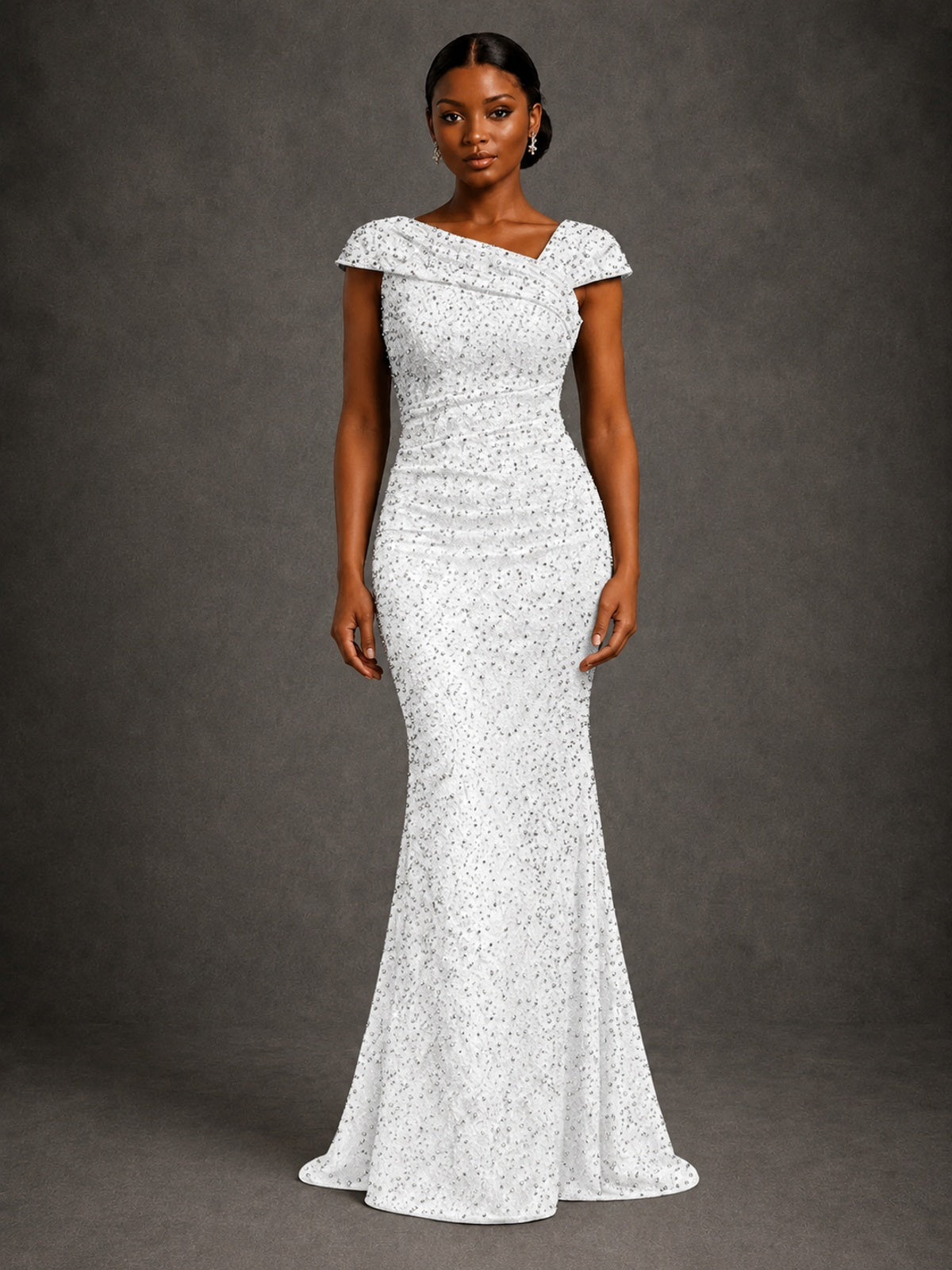 Sequin Off Shoulder Mermaid Prom Dress
