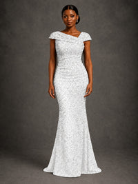 Sequin Off Shoulder Mermaid Prom Dress