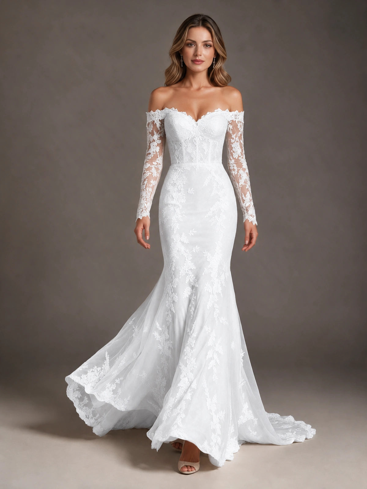 Sweetheart mermaid lace bridal gown